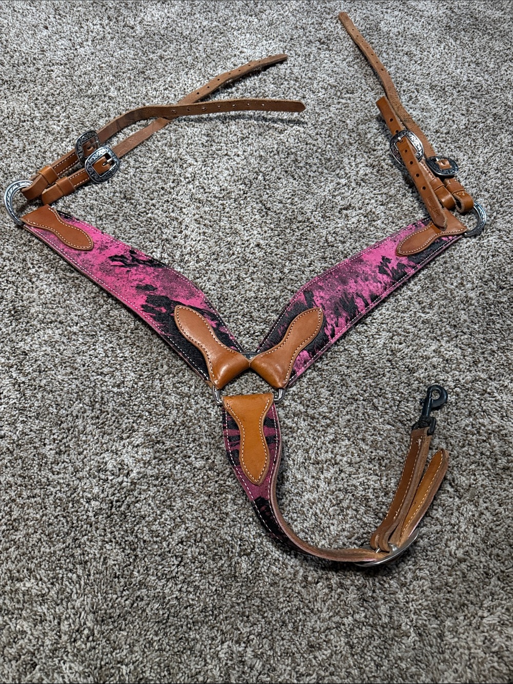 Pink Acid Wash Breast collar